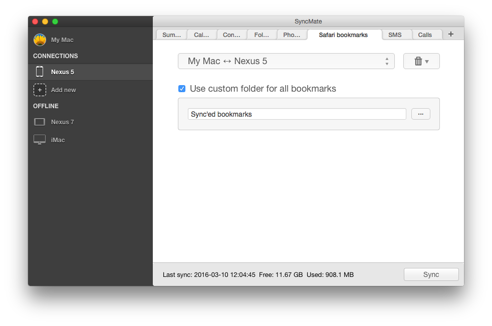 How to sync Safari bookmarks on Mac with Android devices